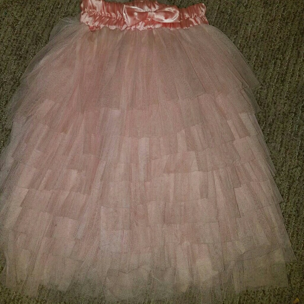 Long tulle pale pink Skirt
